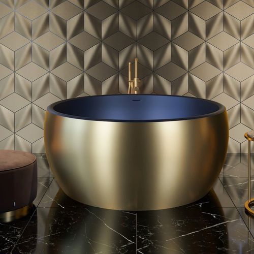 Runde Badewanne - AURA MINI VICTORIAN  - Aquatica Marmite SP. Z.o.o - freistehend / für Wohnungen / Mineralwerkstoff