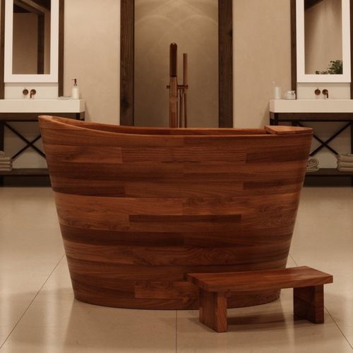 Freistehende Badewanne - TRUE OFURO - Aquatica Marmite SP. Z.o.o - für Wohnungen / Holz / modern