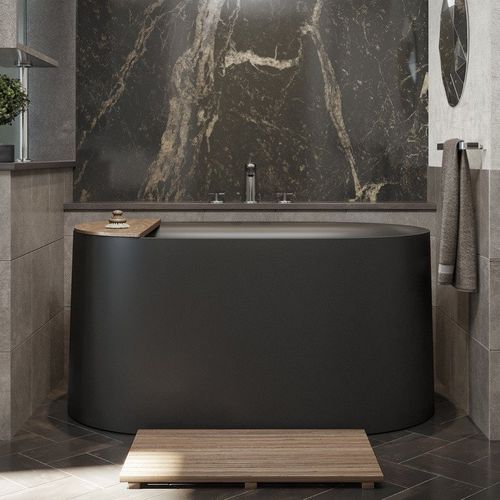 Ovale Badewanne - SOPHIA-M-BLCK - Aquatica Marmite SP. Z.o.o - freistehend / für Wohnungen / Mineralwerkstoff