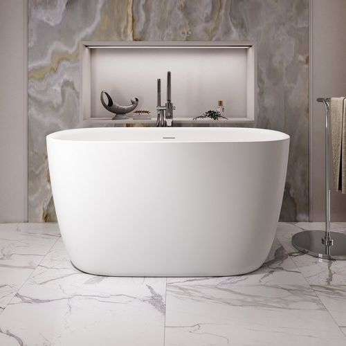 Ovale Badewanne - LULLABY 2 MAX WHT - Aquatica Marmite SP. Z.o.o - freistehend / für Wohnungen / Mineralwerkstoff