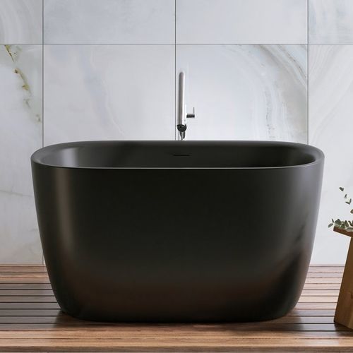 Ovale Badewanne - LULLABY 2 MAX BLCK - Aquatica Marmite SP. Z.o.o - freistehend / für Wohnungen / Mineralwerkstoff