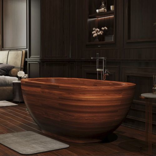 Ovale Badewanne - KAROLINA 2 - Aquatica Marmite SP. Z.o.o - freistehend / für Wohnungen / Holz