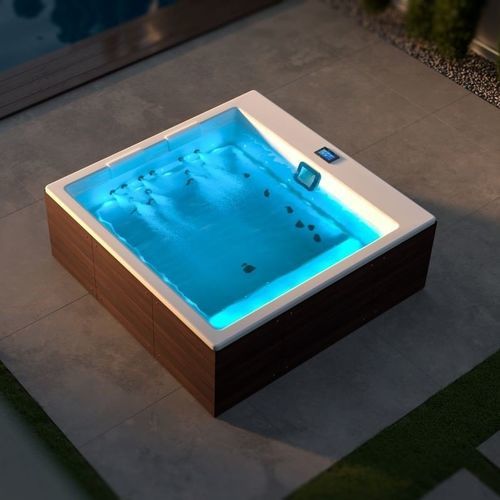 Whirlpool zum Aufstellen - LACUS - Aquatica Marmite SP. Z.o.o - quadratisch / Zweisitzer / Holz