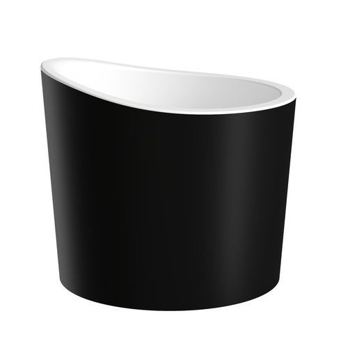 Runde Badewanne - TRUE OFURO MINI-BLCK-WHT - Aquatica Marmite SP. Z.o.o - freistehend / für Wohnungen / Mineralguss