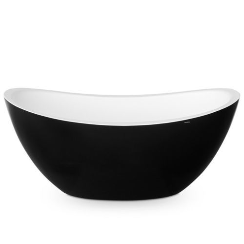 Ovale Badewanne - LILLIAN BLCK-WHT - Aquatica Marmite SP. Z.o.o - freistehend / für Wohnungen / Mineralguss