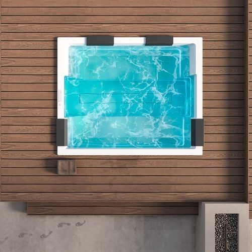Einbau-Whirlpool - VIBE-INGROUND - Aquatica Marmite SP. Z.o.o - rechteckig / Fünfsitzer / Verbundwerkstoff