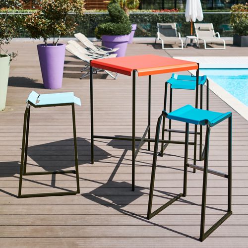 Moderner Stehtisch - PLEATS - TF URBAN - Stahl / Gestell aus heißlackiertem Stahl / rechteckig