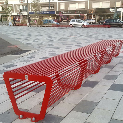 Moderne Bank für den öffentlichen Raum - LINE - TF URBAN - Stahl / mit Rückenlehne / ohne Rückenlehne