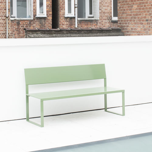 Moderne Bank für den öffentlichen Raum - SOFT - TF URBAN - Edelstahl / mit Rückenlehne / ohne Armlehnen