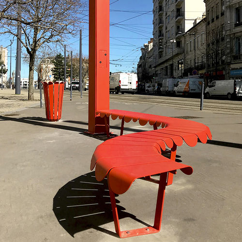 Moderne Bank für den öffentlichen Raum - ECLOSIA - TF URBAN - Stahl / ohne Rückenlehne / ohne Armlehnen