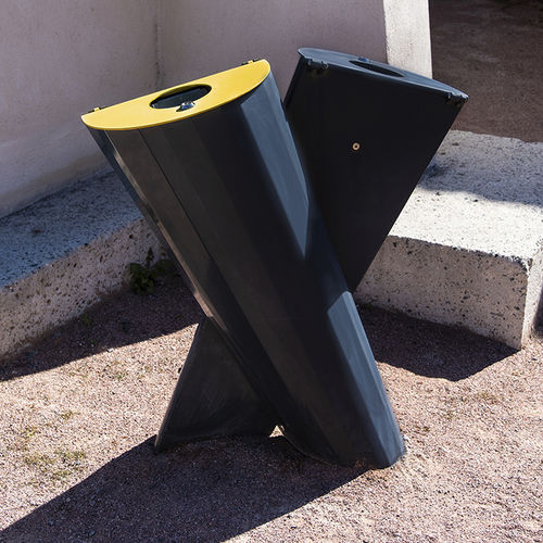 Park-Abfallbehälter - MYXT - TF URBAN - System / pulverbeschichteter Stahl / mit Deckel