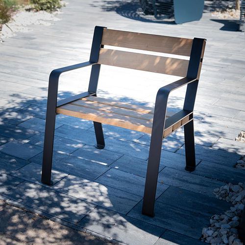Moderner Sessel für den urbanen Raum - FOREZIEN - TF URBAN - Holz / Stahl / Holz