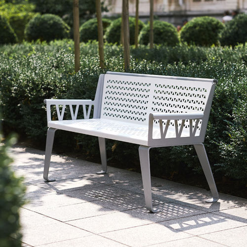 Moderne Bank für den öffentlichen Raum - SOFA - TF URBAN - Stahl / mit Rückenlehne / mit Armlehnen