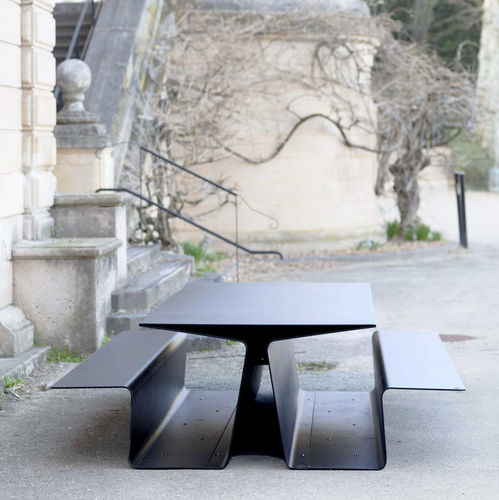 Moderner Picknicktisch - EQER - TF URBAN - Aluminium / Gestell aus Aluminium / rechteckig