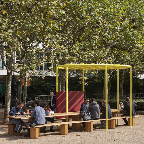 Moderner Picknicktisch - LE BANQUET - TF URBAN - Stahl / Holz / Gestell aus Stahl