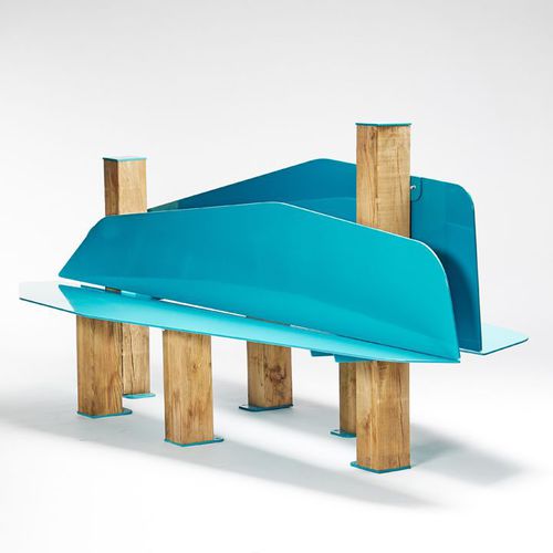 Moderne Bank für den öffentlichen Raum - ILOT - TF URBAN - Stahl / Holz / mit Rückenlehne