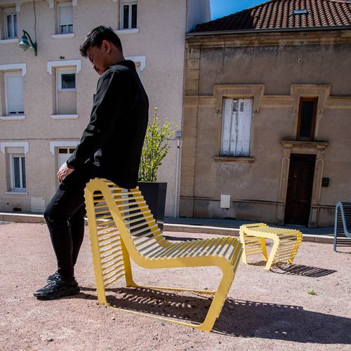 Sessel für den urbanen Raum / französischer Stil - SOLO - TF URBAN - Stahl / Stahl / maßgefertigt