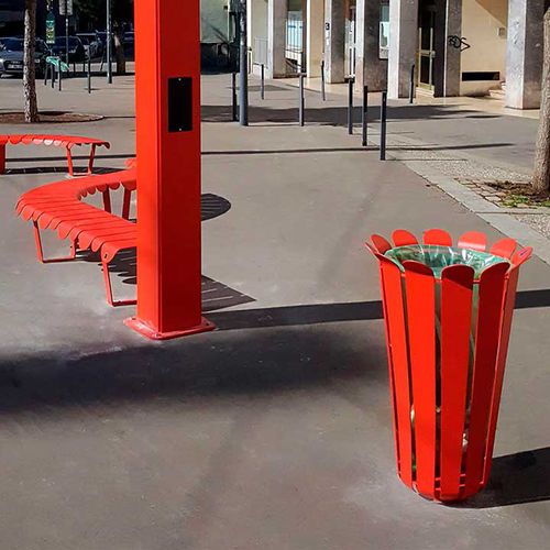 System Abfallbehälter - ECLOSIA - TF URBAN - Stahl / ohne Deckel / für Außenbereich
