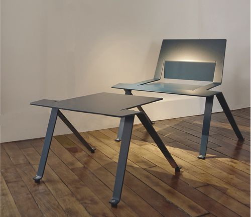 Moderner Couchtisch - MINICILA - TF URBAN - Stahl / Gestell aus Stahl / rechteckig