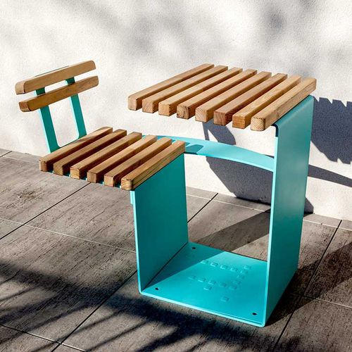 Moderner Stuhl - POSEO - TF URBAN - für Außenbereich / Stahl / Holz