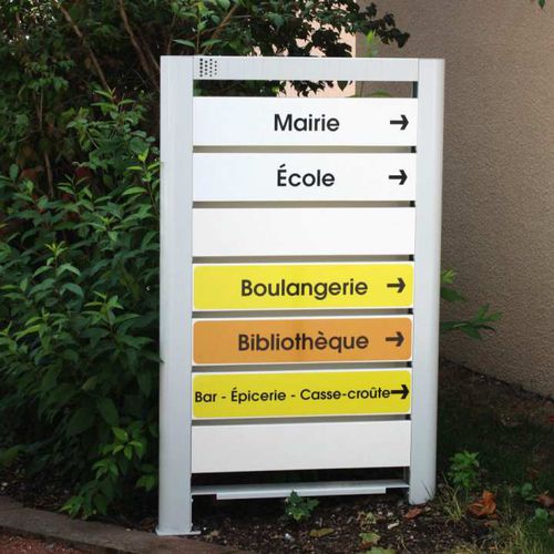 Schild / galvanisiertem Stahl - MODULAR L716 H1500 - TF URBAN - zur Orientierung / für Außenbereich