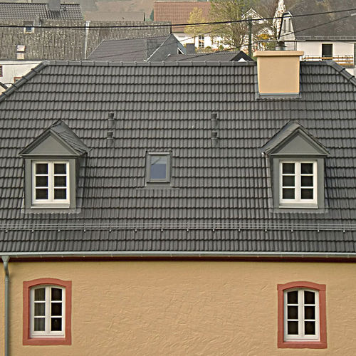 Verfalzt-Dachziegel - ELSASS - Röben - Klinker / rot / grau