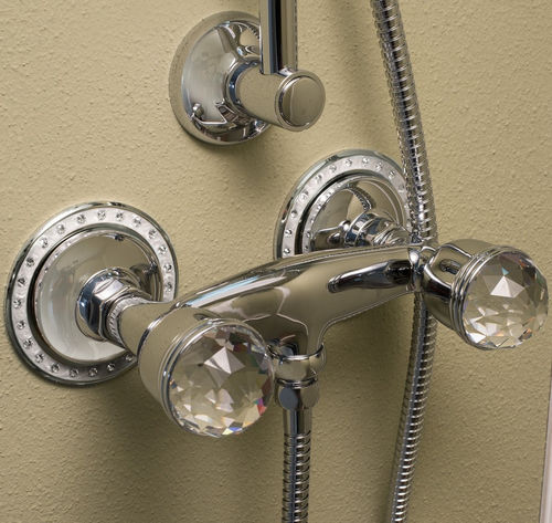 Zweigriffmischer für Duschen - Etrusca Spa - wandmontiert / Metall / Swarovski®-Kristall