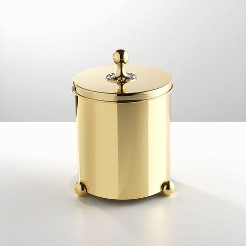 Abfallbehälter für Badezimmer - GE01/55/NER - Etrusca Spa - Metall / mit Deckel / modern