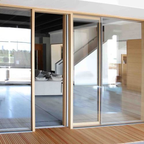Schiebefenstertür - LINEA LIGHT - isamserramenti - Holz / mit Doppelverglasung