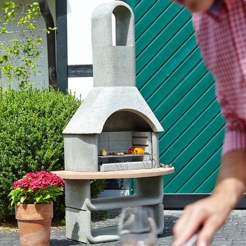 Holzkohle-Gartengrill - CORTINA - Buschbeck - festinstalliert / Beton
