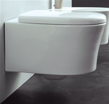 Wandhängendes WC - PERLA - Ceramic Vulcano - Keramik / mit eingebauter Spülung