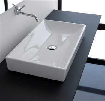 Aufsatzwaschbecken - A1 - Ceramic Vulcano - Keramik / rechteckig / modern