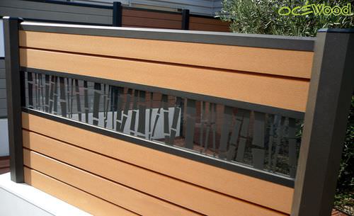 Zaun mit Stangen - BORÉALE DESIGN - OCEWOOD - Garten / Verbundholz / modern