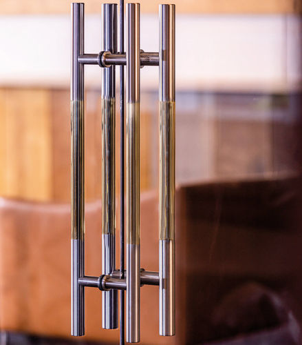 Stoßgriff für Glastür - ANTHEO TG.1531 - MWE Edelstahlmanufaktur - für Schiebetür / Edelstahl / Messing