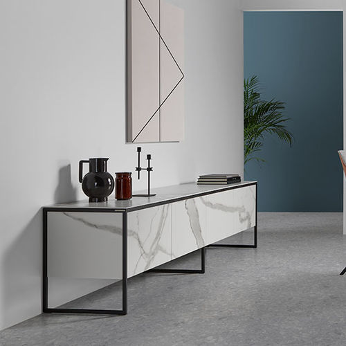 Modernes Sideboard - TERRA - MOBLIBERICA - Metall / Keramik / mit Schwingtür