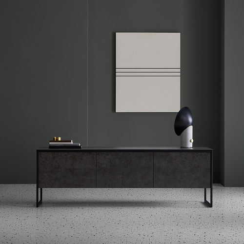 Hohes Sideboard - TERRA - MOBLIBERICA - modern / Metall / Rauchglas