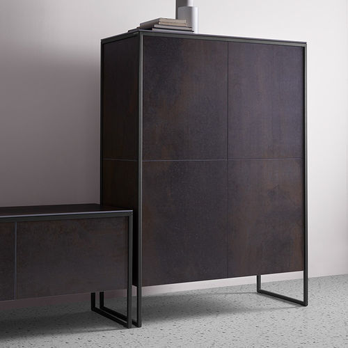 Hohes Sideboard - TERRA - MOBLIBERICA - modern / Metall / Glas