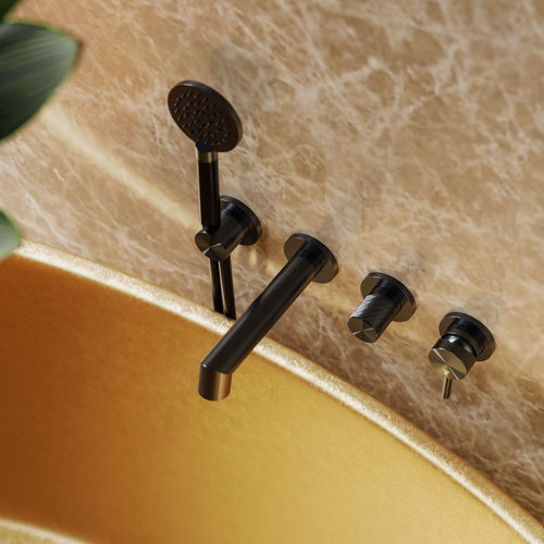 Zweigriffmischer für Badewanne - FLAMINGO W4MBP.F - Fontealta - Einbau / Edelstahl / für den Innenraum