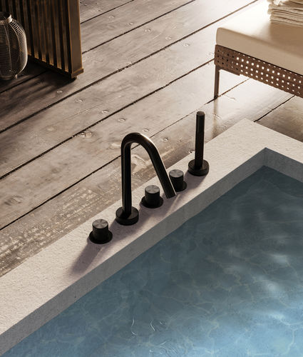 Zweigriffmischer für Badewanne - TWIGGY W5B.Y - Fontealta - Aufsatz / Edelstahl / für den Innenraum