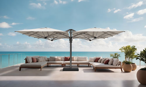 Quadratischer Sonnenschirm - Quattro Titanium - Scolaro - Ampel / Acrylgewebe / Aluminium