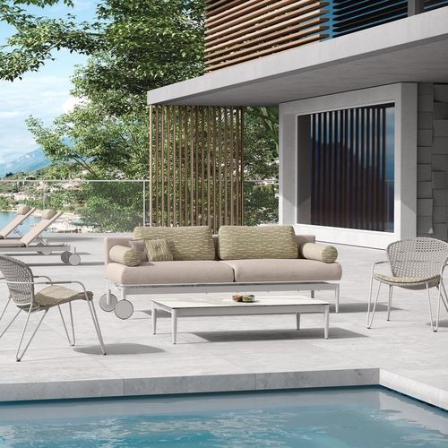 Modernes Sofa - MARGUERITE - Ghekiere Industries - für Garten / für Terrasse / Stoff