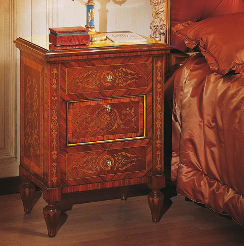 Stil-Nachttisch - MAGGIOLINI - VIMERCATI MEDA LUXURY CLASSIC FURNITURE - Nussbaum / Palisander / Gestell aus Holz