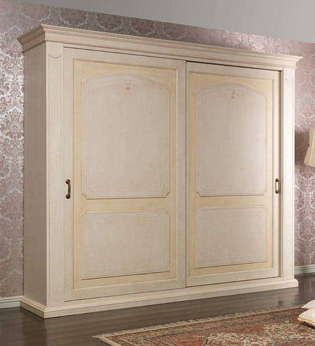 Stil-Kleiderschrank - BOTTICELLI - VIMERCATI MEDA LUXURY CLASSIC FURNITURE - Holz / mit Schiebetür / elfenbeinfarben