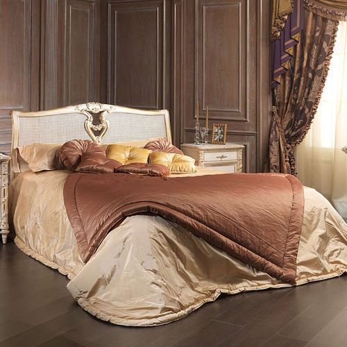 Doppelbett - White and Gold - VIMERCATI MEDA LUXURY CLASSIC FURNITURE - Stil / Polster / gepolstertes Kopfteil