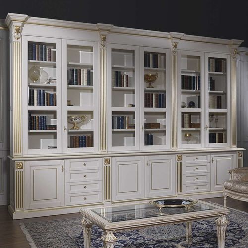 Decke/Boden-Bücherregal - art. 2009 - VIMERCATI MEDA LUXURY CLASSIC FURNITURE - Stil / Holz / Glas