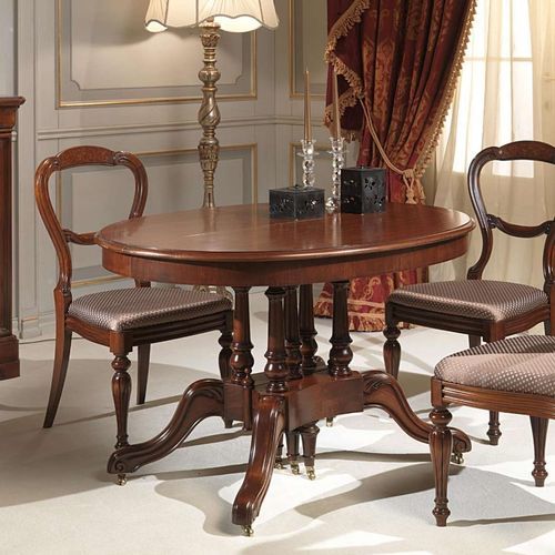 Stil-Esstisch - art. 950/N - VIMERCATI MEDA LUXURY CLASSIC FURNITURE - Holz / Gestell aus Holz / rund