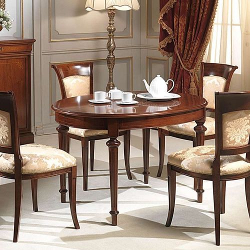 Stil-Esstisch - art. 950/4 - VIMERCATI MEDA LUXURY CLASSIC FURNITURE - Nussbaum / Gestell aus Nussbaum / rund