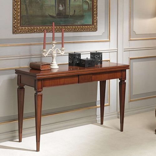 Stil-Konsolentisch - art. 955/Q - VIMERCATI MEDA LUXURY CLASSIC FURNITURE - Nussbaum / Gestell aus Nussbaum / rechteckig