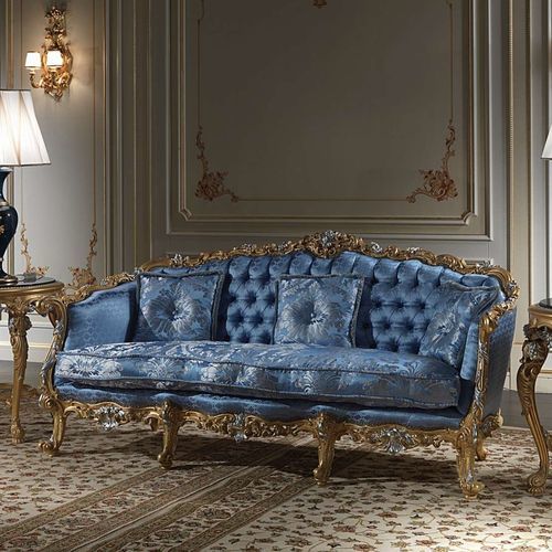 Stil-Sofa - Eighteenth Century - VIMERCATI MEDA LUXURY CLASSIC FURNITURE - für Wohnzimmer / Stoff / mit Armlehnen