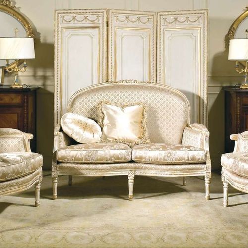 Stil-Sofa - RIALTO  - VIMERCATI MEDA LUXURY CLASSIC FURNITURE - Stoff / mit Armlehnen / mit Kissen